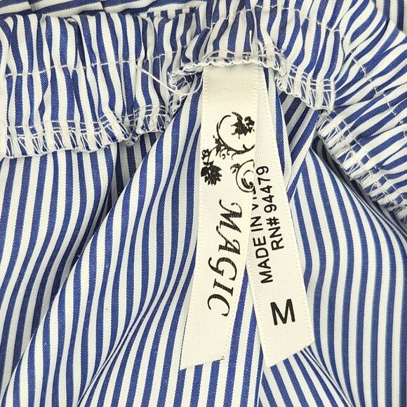 Magic Skirt Women Size Medium Floral Embroidered Stripes Knee Length Boho Hippie - Picture 5 of 11